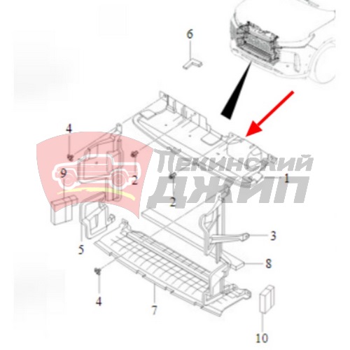 Накладка замка капота Tenet T4