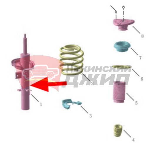Амортизатор передний левый Knewstar 001