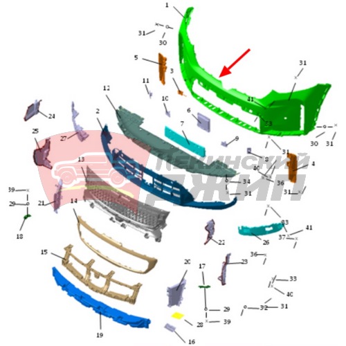 Бампер передний основание Knewstar 001