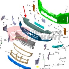 Пыльник переднего бампера юбка Knewstar 001, TUGELLA