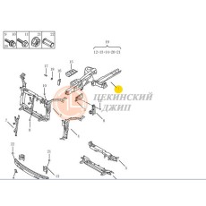 Брызговик моторного отсека правый (с лонжероном)