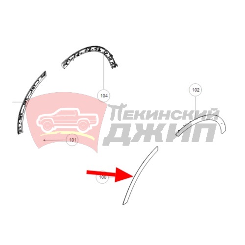 Расширитель двери задний левый Оригинал TANK500