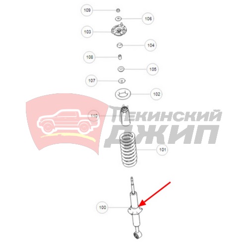 Амортизатор передний левый HAVAL H9