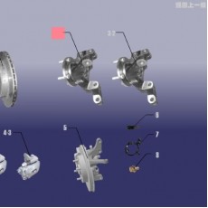 кулак поворотный в сборе с диском и супортом