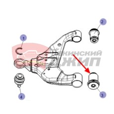 САЙЛЕНТБЛОК ПЕРЕДНЕГО НИЖНЕГО РЫЧАГА ЗАДНИЙ JAC T6-T9