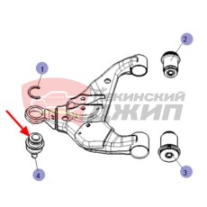 ОПОРА ШАРОВАЯ ПЕРЕДНЕГО НИЖНЕГО РЫЧАГА JAC T6-T9