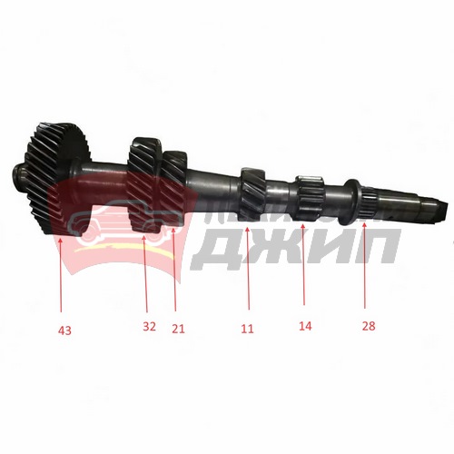 Вал промежуточный КПП ZX Terralord 1986