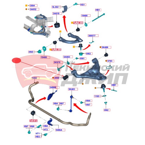 Сайленблок нижнего рычага передний 2,8 ZX Terralord 1986
