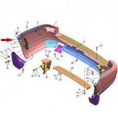 Кронштейн заднего бампера левый